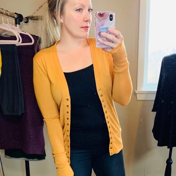 Zenana Outfitters Sweaters - Cardigan With Buttons Mustard - Clearance Item!